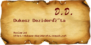 Dukesz Dezideráta névjegykártya